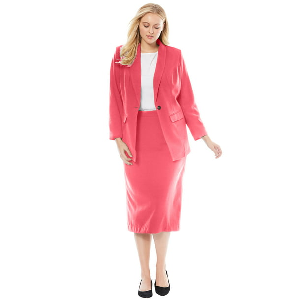 Jessica London Womens Plus Size Single-Breasted Skirt Suit 